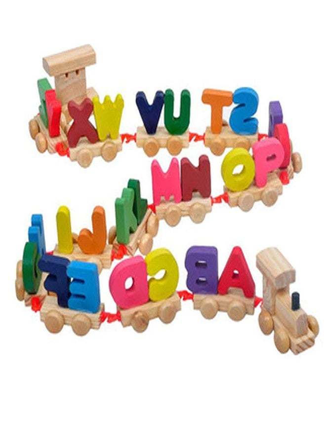 CrazyCrafts Crazy Crafts Wooden Alphabet Letters Train (A-Z) English Vocabulary Building Train Set Early Educational Toys Kids 2+ Years for Boys & Girls AZ01 - Image 1